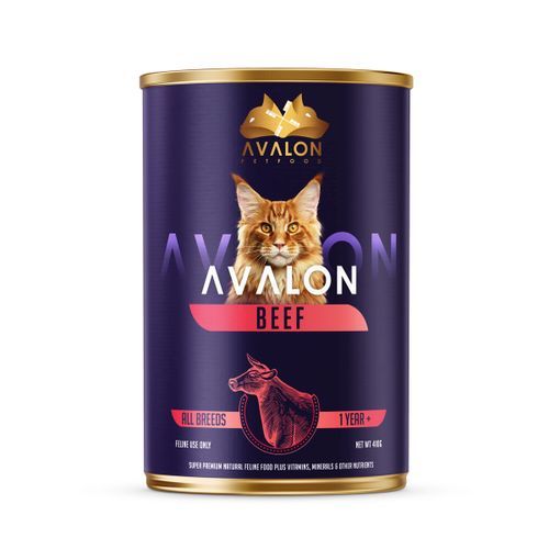 علبة لحم بقري للقطط 410 جرام Avalon