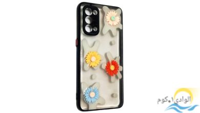 جراب هاتف خلفى شفاف رسومات 3D زهور بارزه لهاتف اوبو رينو 5